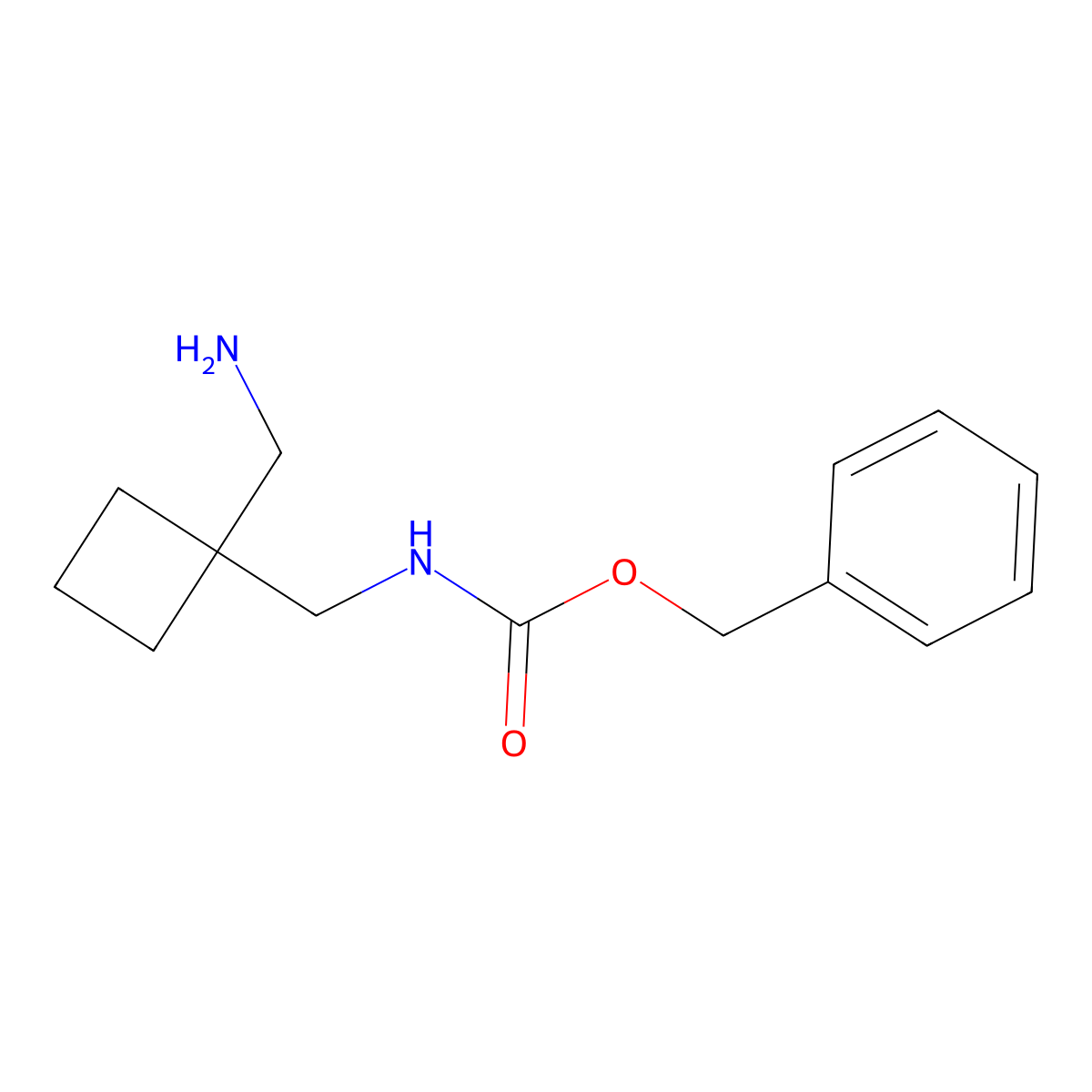 benzyl N-[[1-(aminomethyl)cyclobutyl]methyl]carbamate molecular structure, CAS 2837603-25-3