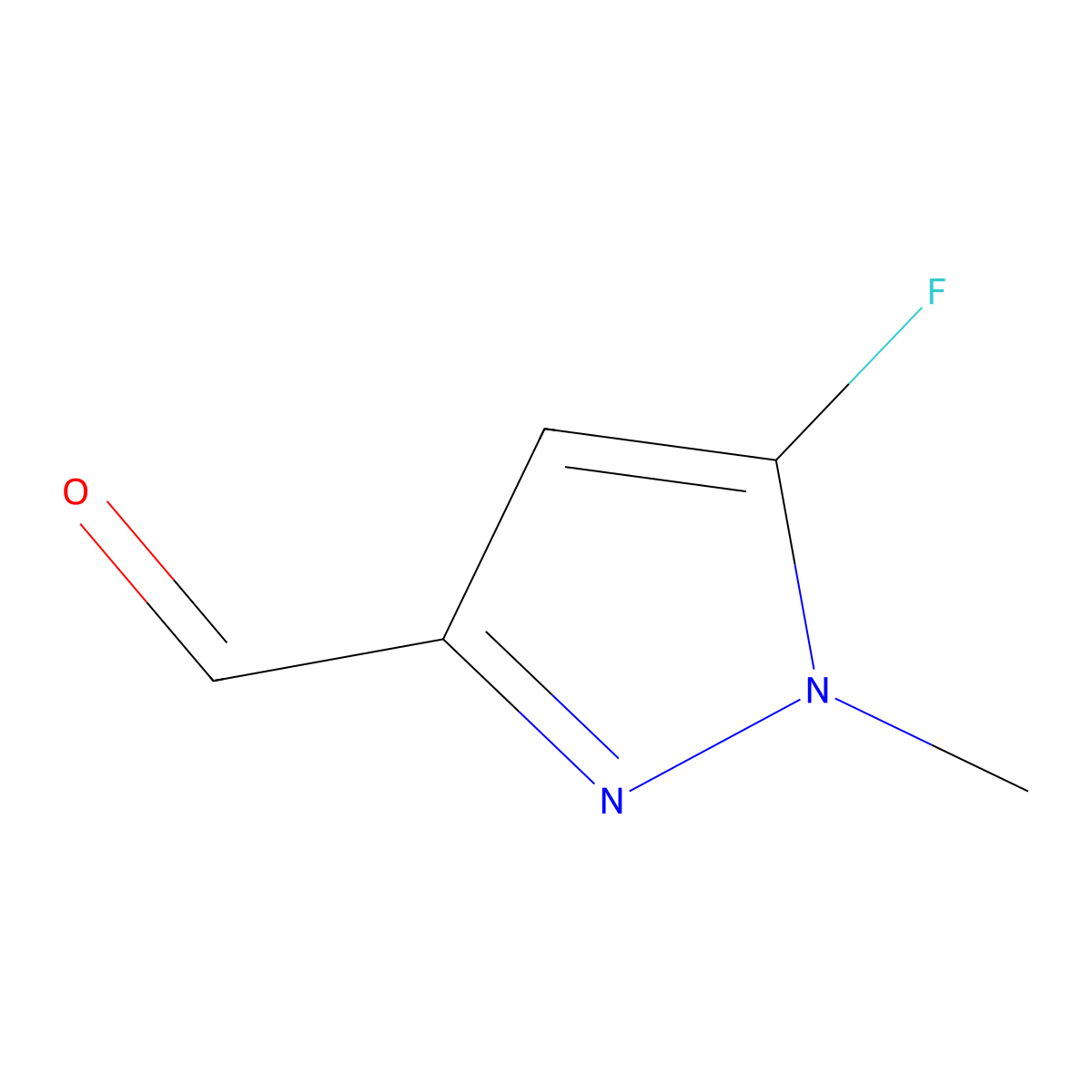 5-fluoro-1-methyl-1H-pyrazole-3-carbaldehyde molecular structure, CAS 2837650-41-4