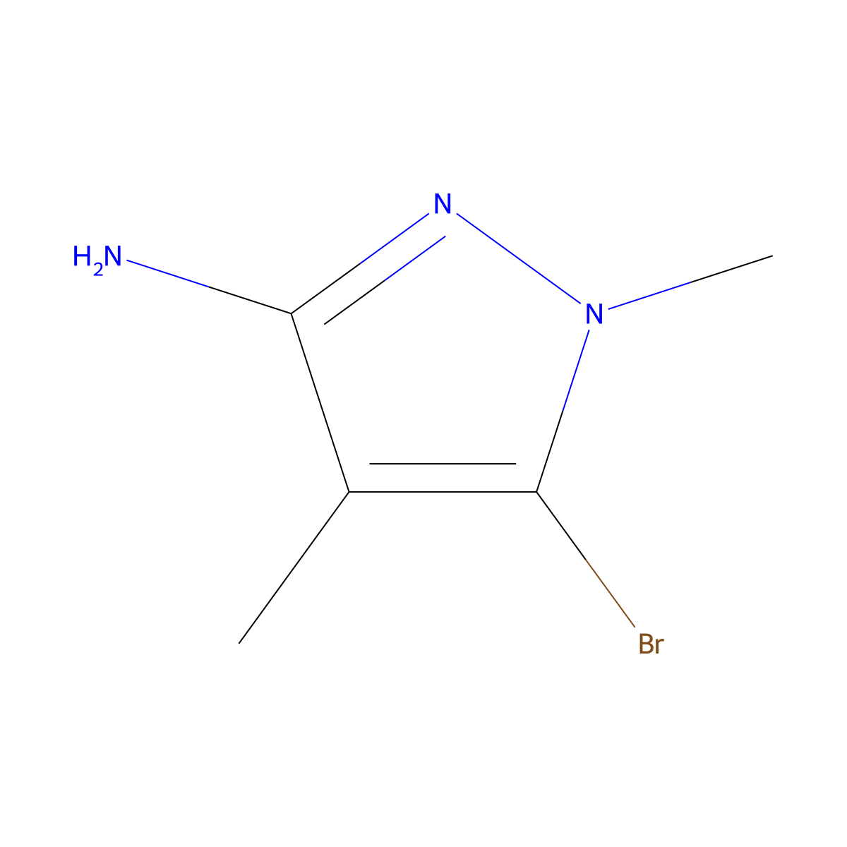 5-bromo-1,4-dimethyl-1H-pyrazol-3-amine molecular structure, CAS 2837689-21-9