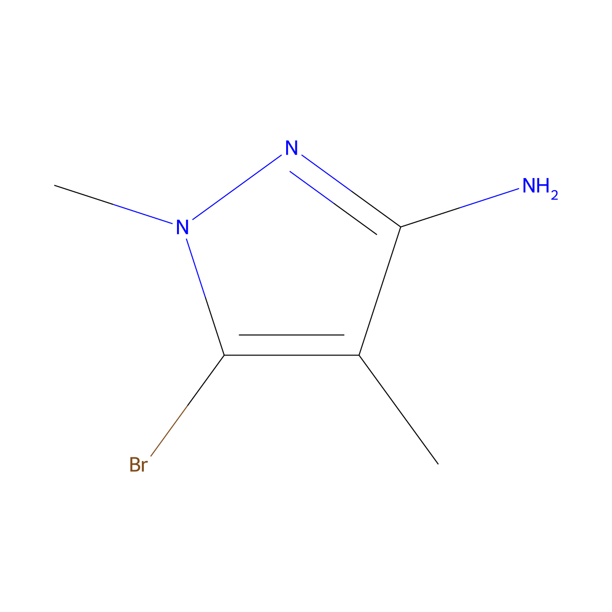 5-bromo-1,4-dimethyl-1H-pyrazol-3-amine molecular structure, CAS 2837689-21-9