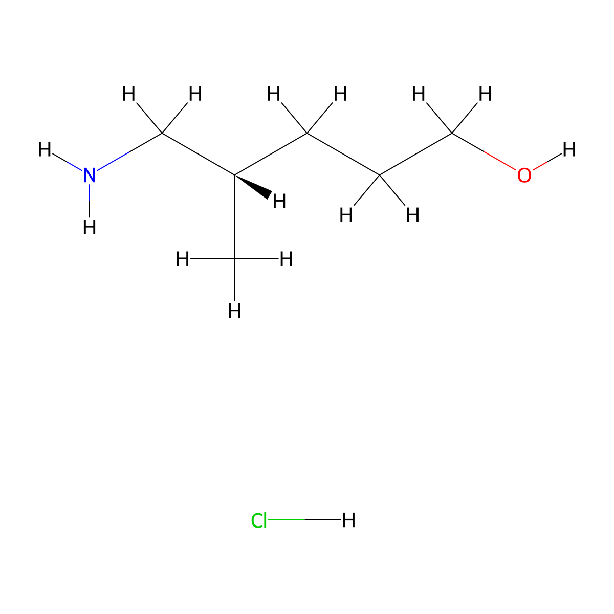 (4S)-5-amino-4-methyl-pentan-1-ol;hydrochloride molecular structure, CAS 2837852-71-6