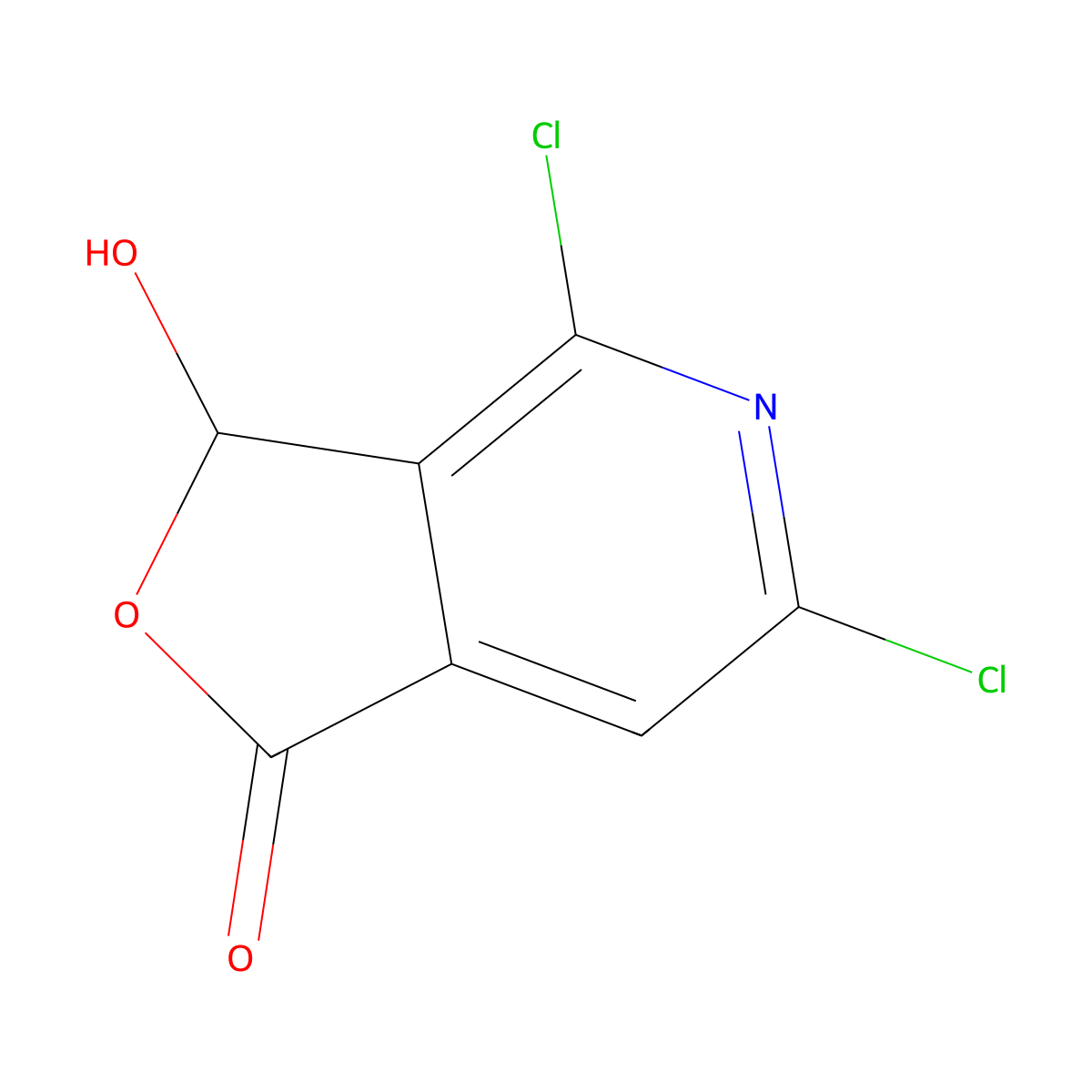 4,6-Dichloro-3-hydroxyfuro[3,4-c]pyridin-1(3H)-one molecular structure, CAS 2837903-61-2