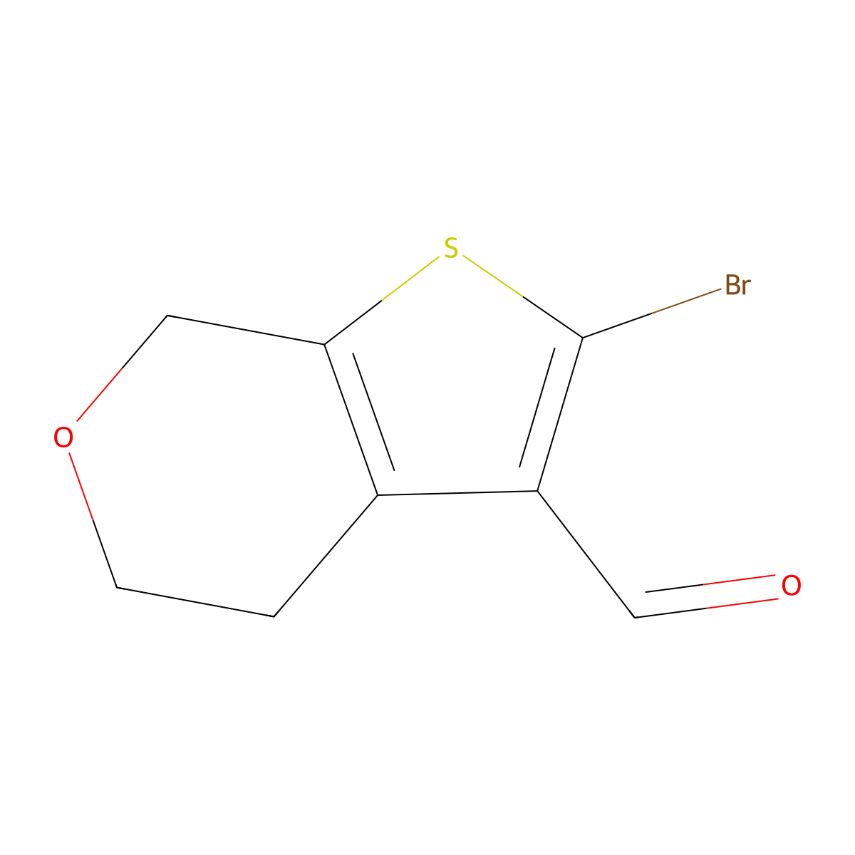 2-bromo-4H,5H,7H-thieno[2,3-c]pyran-3-carbaldehyde molecular structure, CAS 2837959-54-1