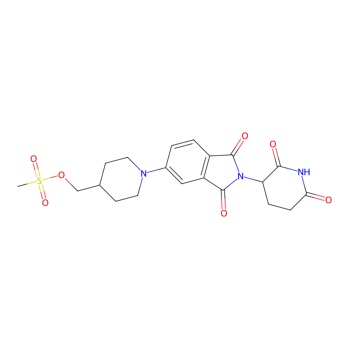 (1-(2-(2,6-Dioxopiperidin-3-yl)-1,3-dioxoisoindolin-5-yl)piperidin-4-yl)methyl methanesulfonate molecular structure, CAS 2837984-30-0
