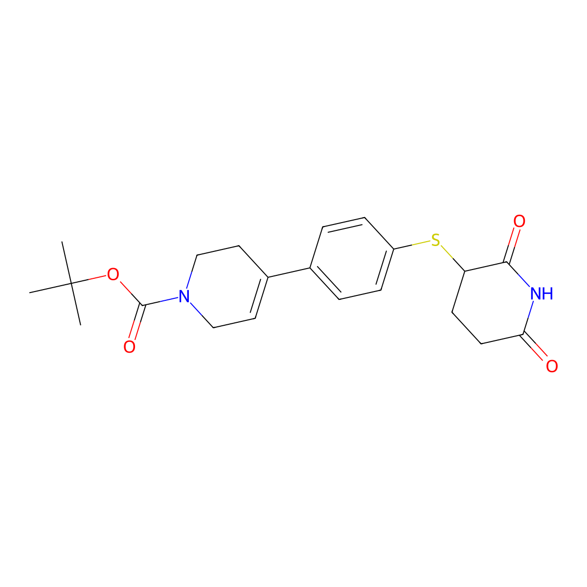 Tert-butyl 4-(4-[(2,6-dioxopiperidin-3-yl)sulfanyl]phenyl)-1,2,3,6-tetrahydropyridine-1-carboxylate molecular structure, CAS 2837985-51-8