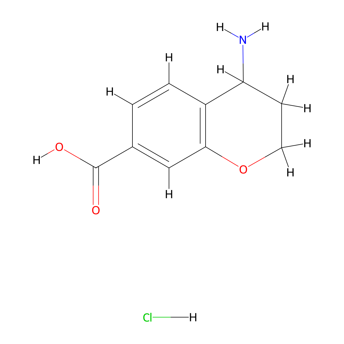 4-Aminochromane-7-carboxylic acid hydrochloride molecular structure, CAS 2838197-99-0