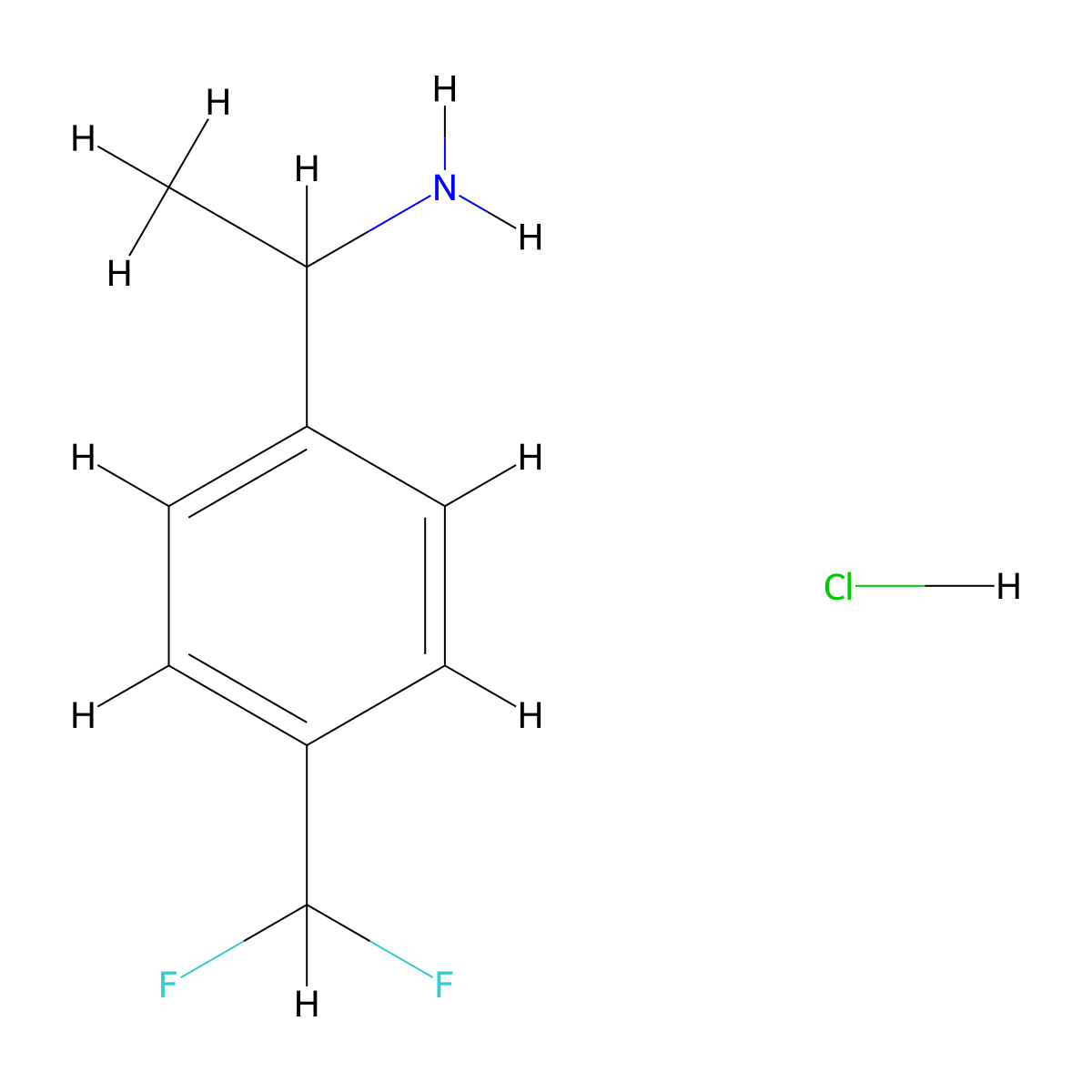 1-(4-(Difluoromethyl)phenyl)ethan-1-amine hydrochloride molecular structure, CAS 2838200-07-8