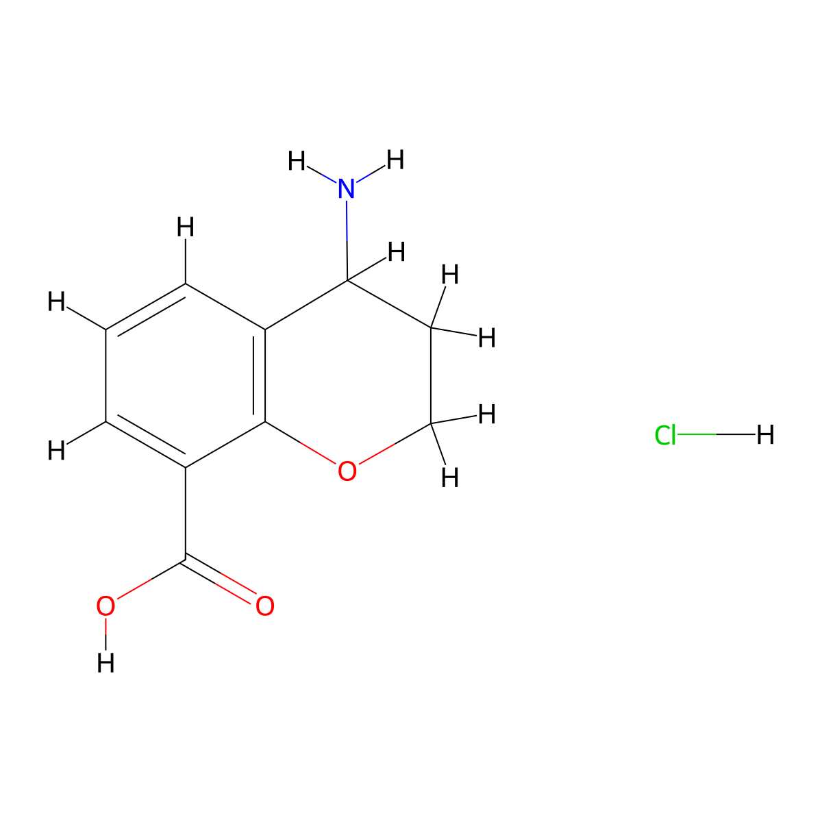 4-Aminochromane-8-carboxylic acid hydrochloride molecular structure, CAS 2838201-37-7