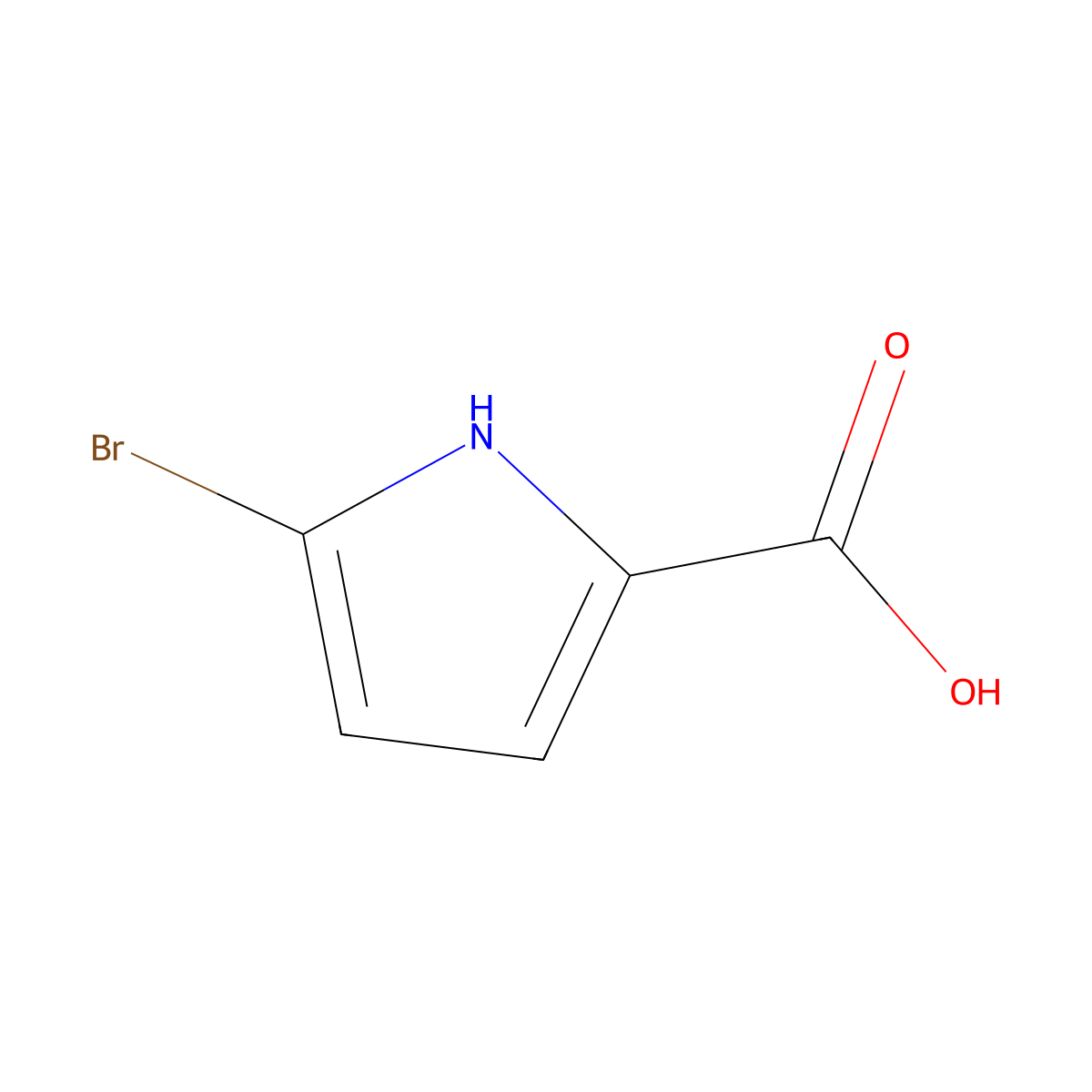 5-Bromo-1H-pyrrole-2-carboxylic acid molecular structure, CAS 28383-57-5