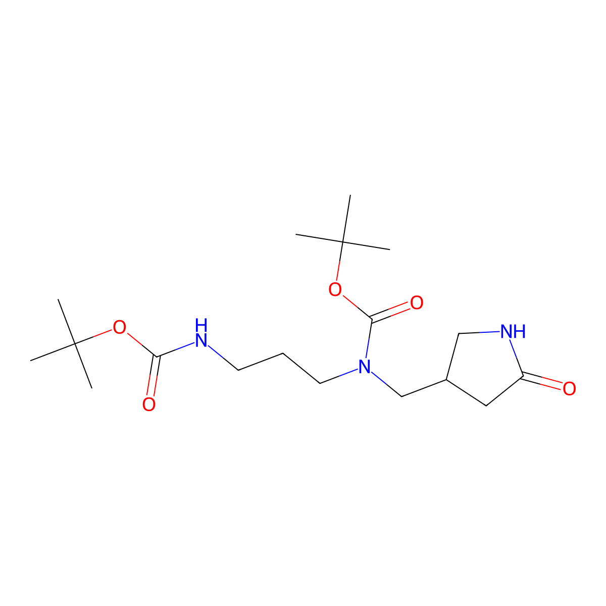 4-[[Boc[3-(Boc-amino)propyl]amino]methyl]-2-pyrrolidinone molecular structure, CAS 2838324-52-8