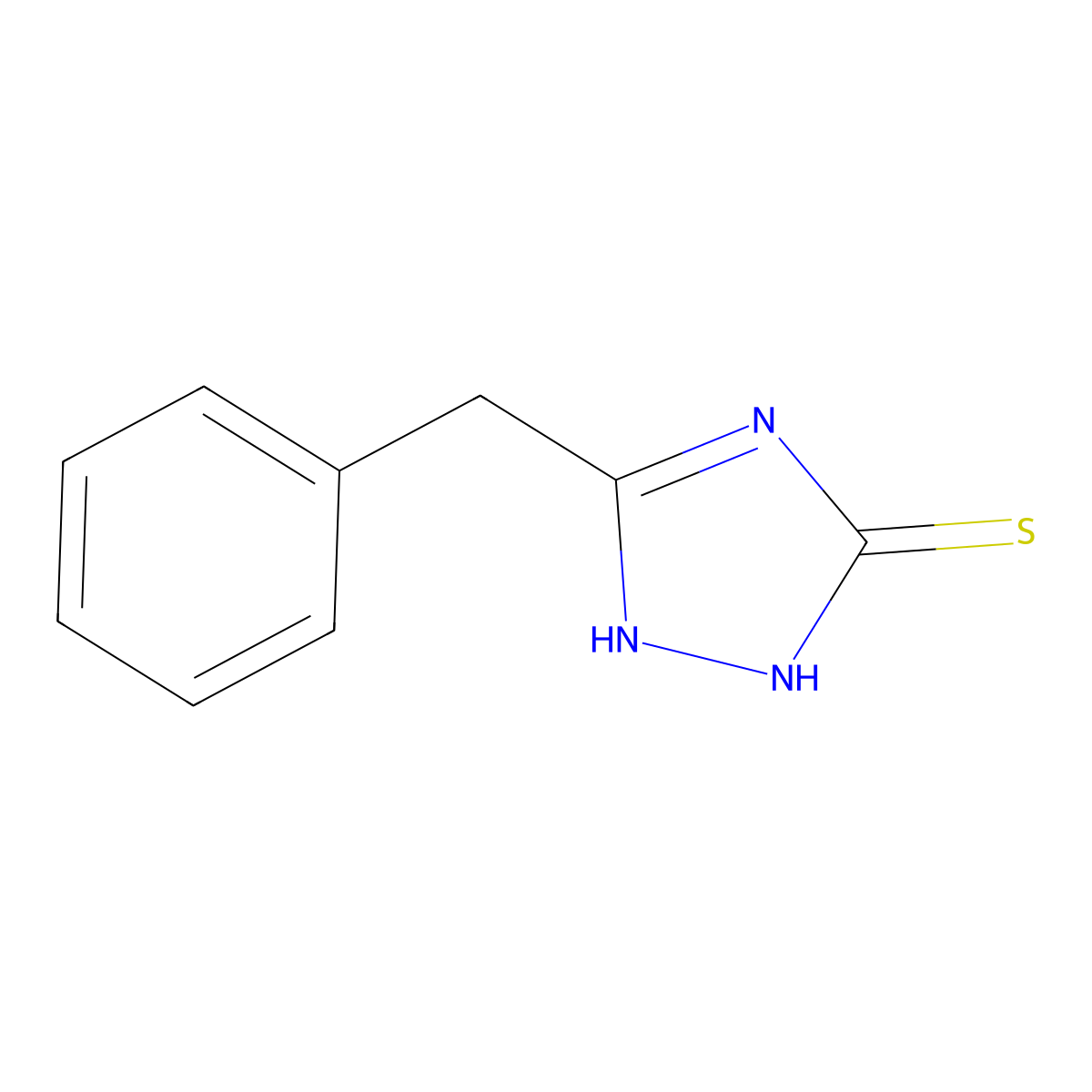 5-benzyl-2,3-dihydro-1H-1,2,4-triazole-3-thione molecular structure, CAS 28384-40-9