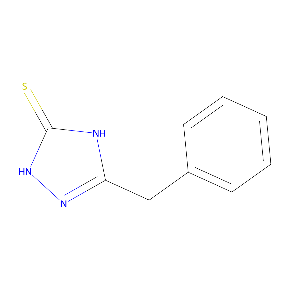 5-benzyl-2,3-dihydro-1H-1,2,4-triazole-3-thione molecular structure, CAS 28384-40-9