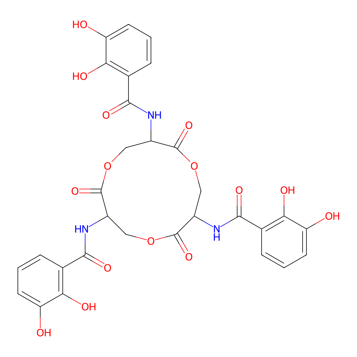 Enterobactin molecular structure, CAS 28384-96-5