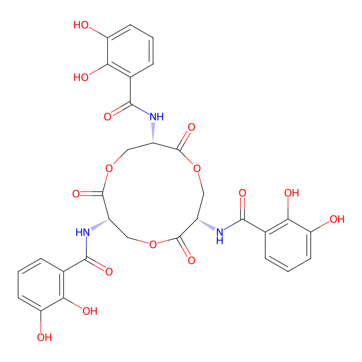 Enterobactin molecular structure, CAS 28384-96-5