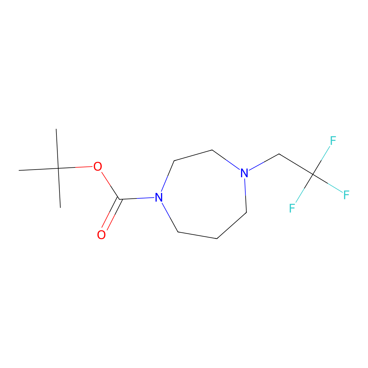 Tert-butyl 4-(2,2,2-trifluoroethyl)-1,4-diazepane-1-carboxylate molecular structure, CAS 2838445-26-2