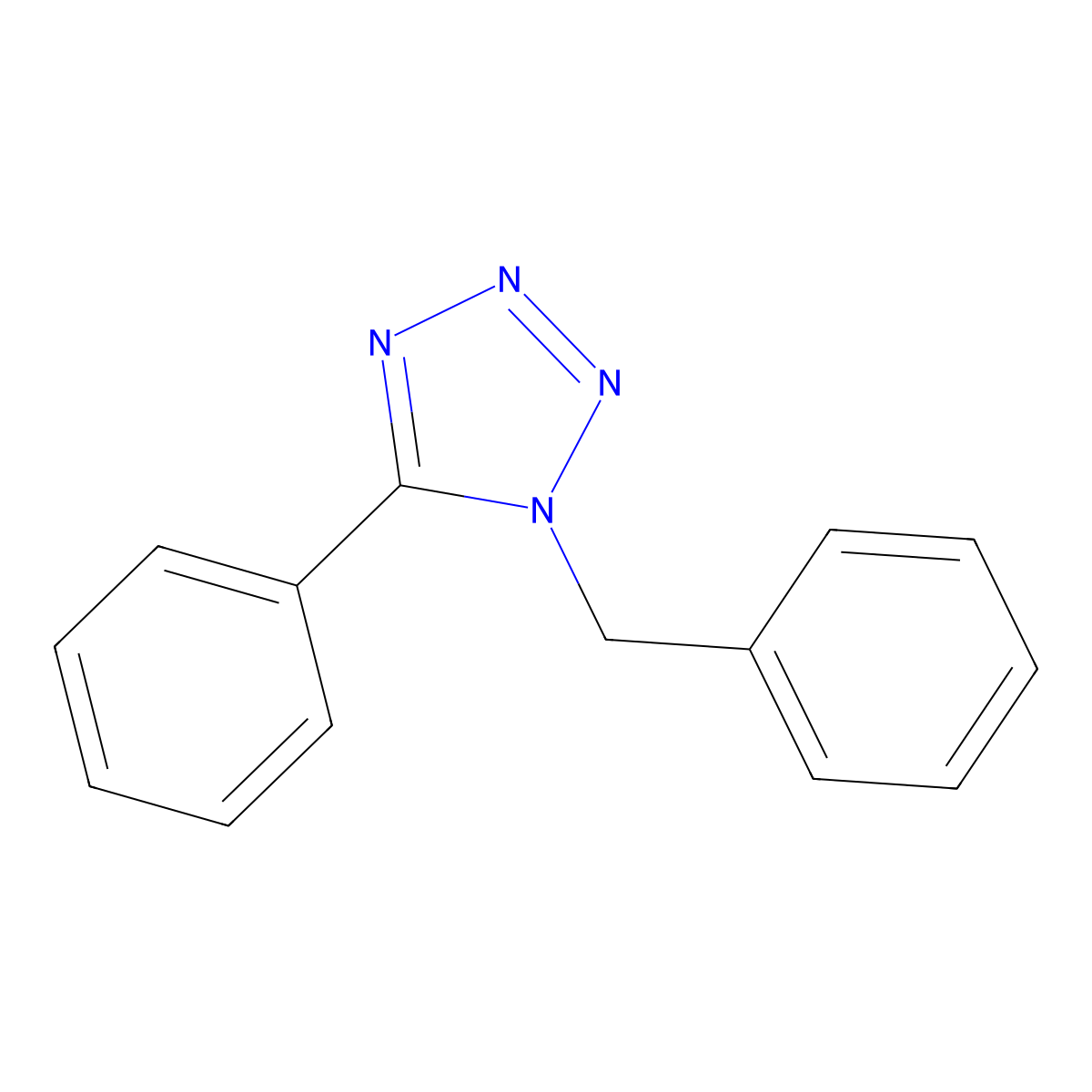1-Benzyl-5-phenyl-1H-tetraazole molecular structure, CAS 28386-90-5