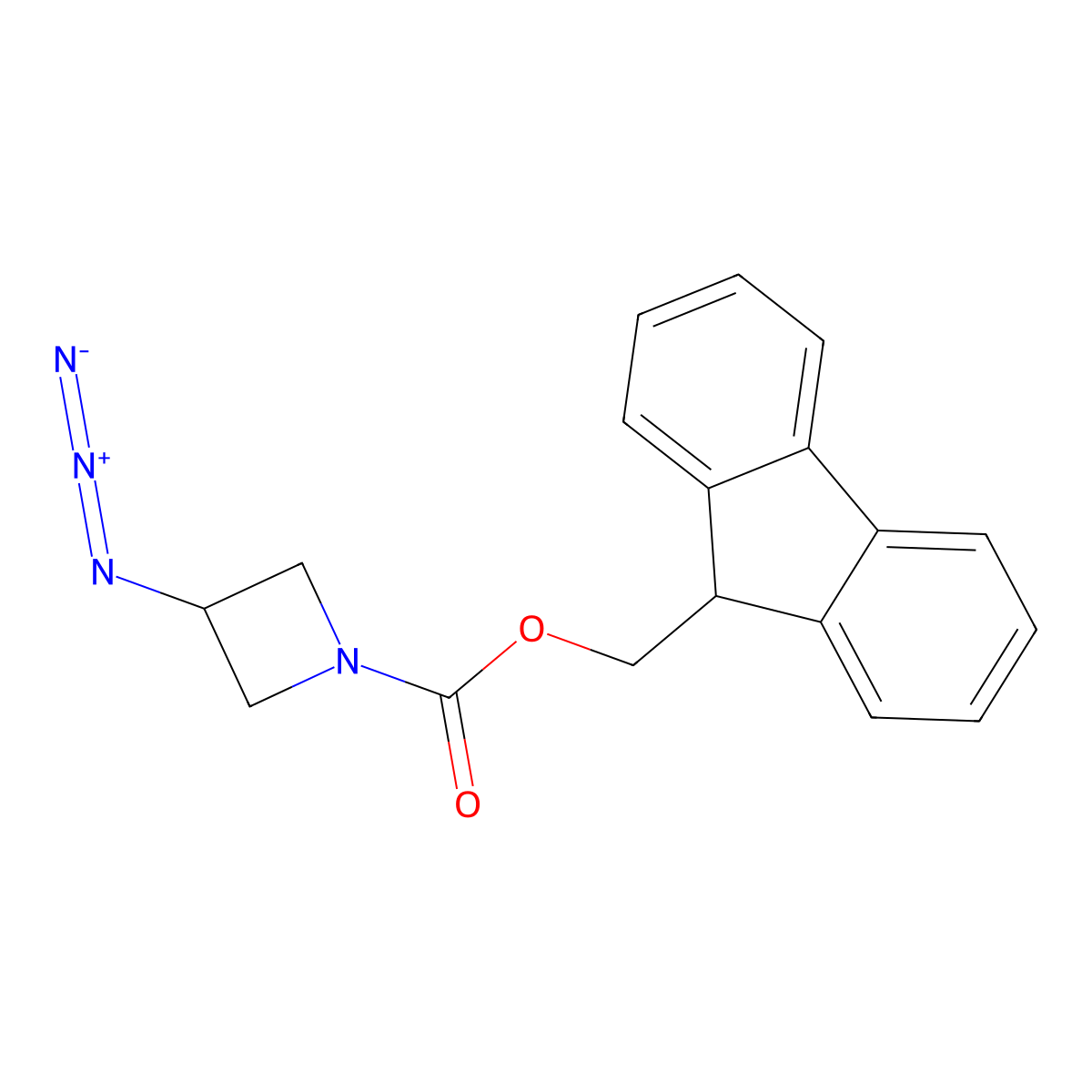 (9H-fluoren-9-yl)methyl 3-azidoazetidine-1-carboxylate molecular structure, CAS 2838603-40-8