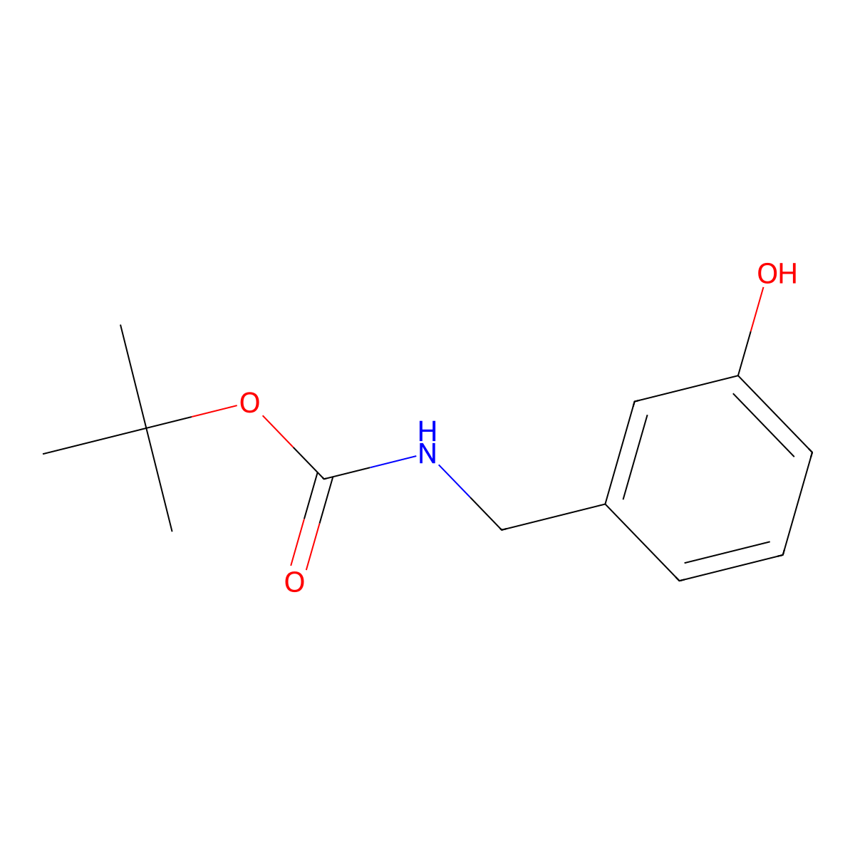 tert-butyl N-((3-hydroxyphenyl)methyl)carbamate molecular structure, CAS 28387-66-8