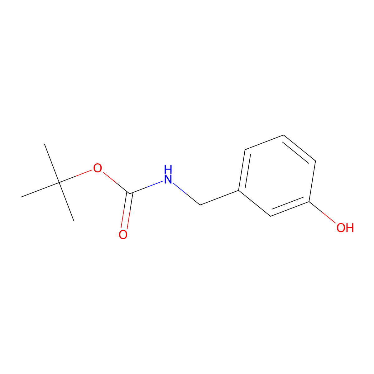 tert-butyl N-((3-hydroxyphenyl)methyl)carbamate molecular structure, CAS 28387-66-8