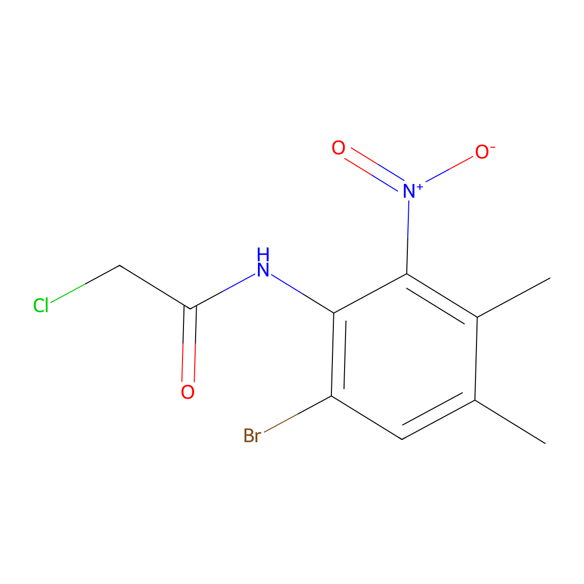 N-(6-bromo-3,4-dimethyl-2-nitrophenyl)-2-chloroacetamide molecular structure, CAS 2838875-05-9