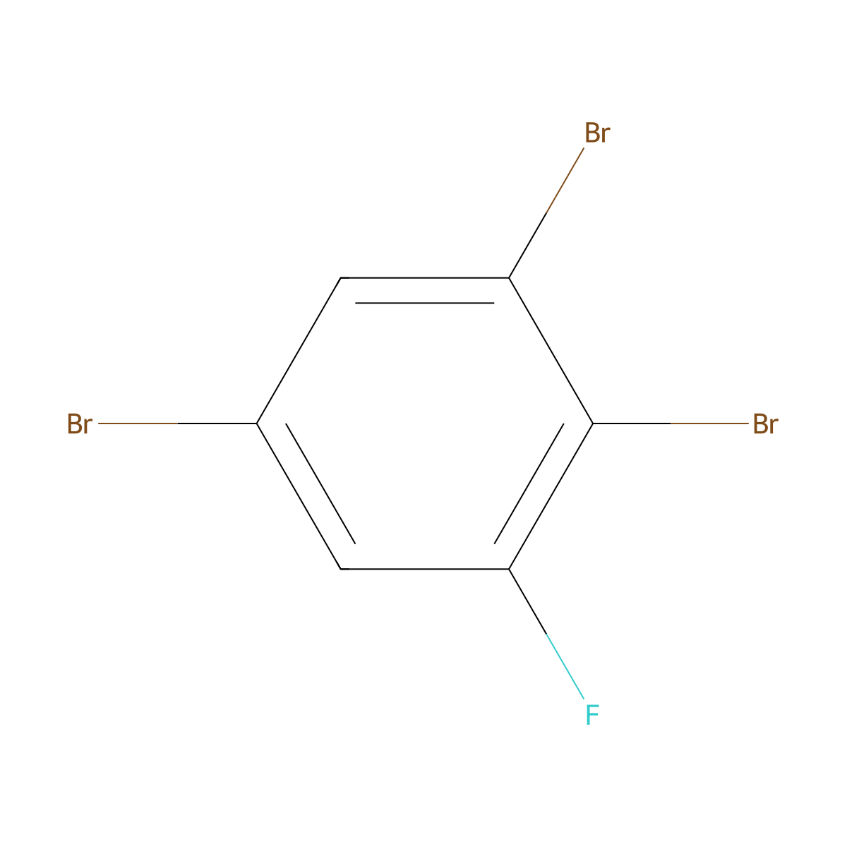 1,2,5-Tribromo-3-fluorobenzene molecular structure, CAS 2839-37-4
