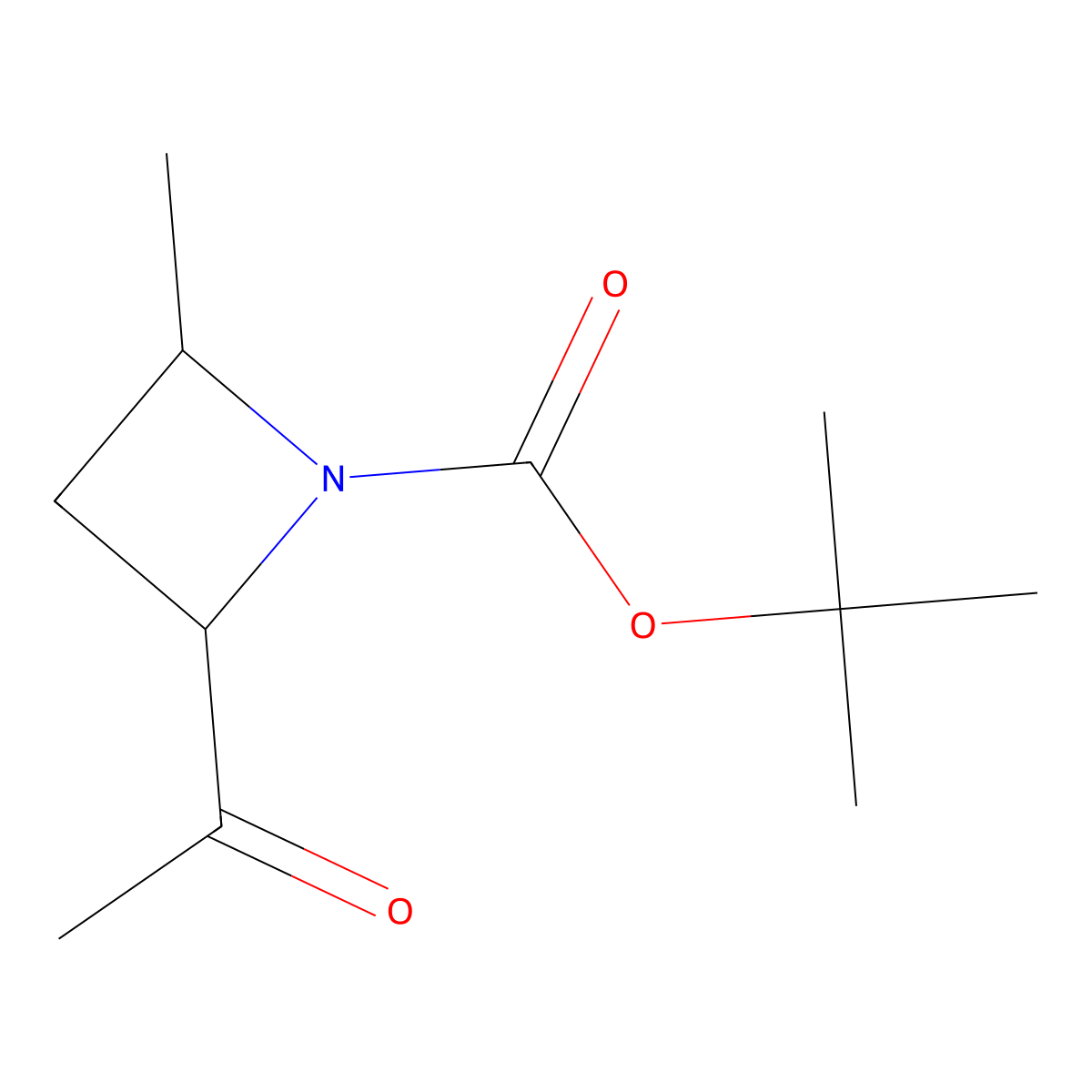 Tert-butyl 2-acetyl-4-methyl-azetidine-1-carboxylate molecular structure, CAS 2839043-52-4
