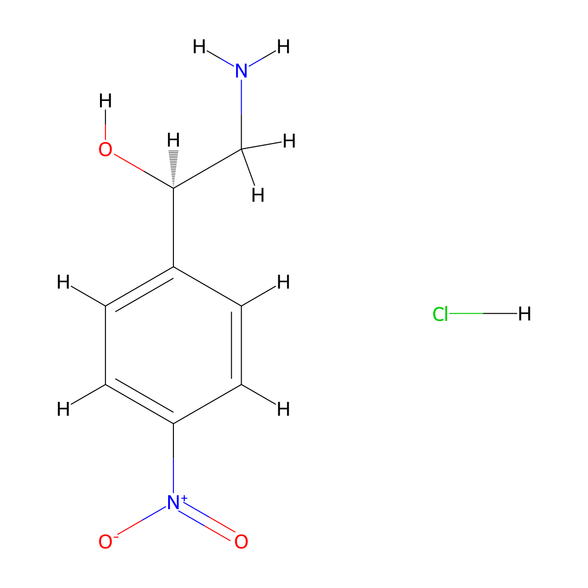 (1R)-2-amino-1-(4-nitrophenyl)ethan-1-ol hydrochloride molecular structure, CAS 2839060-25-0