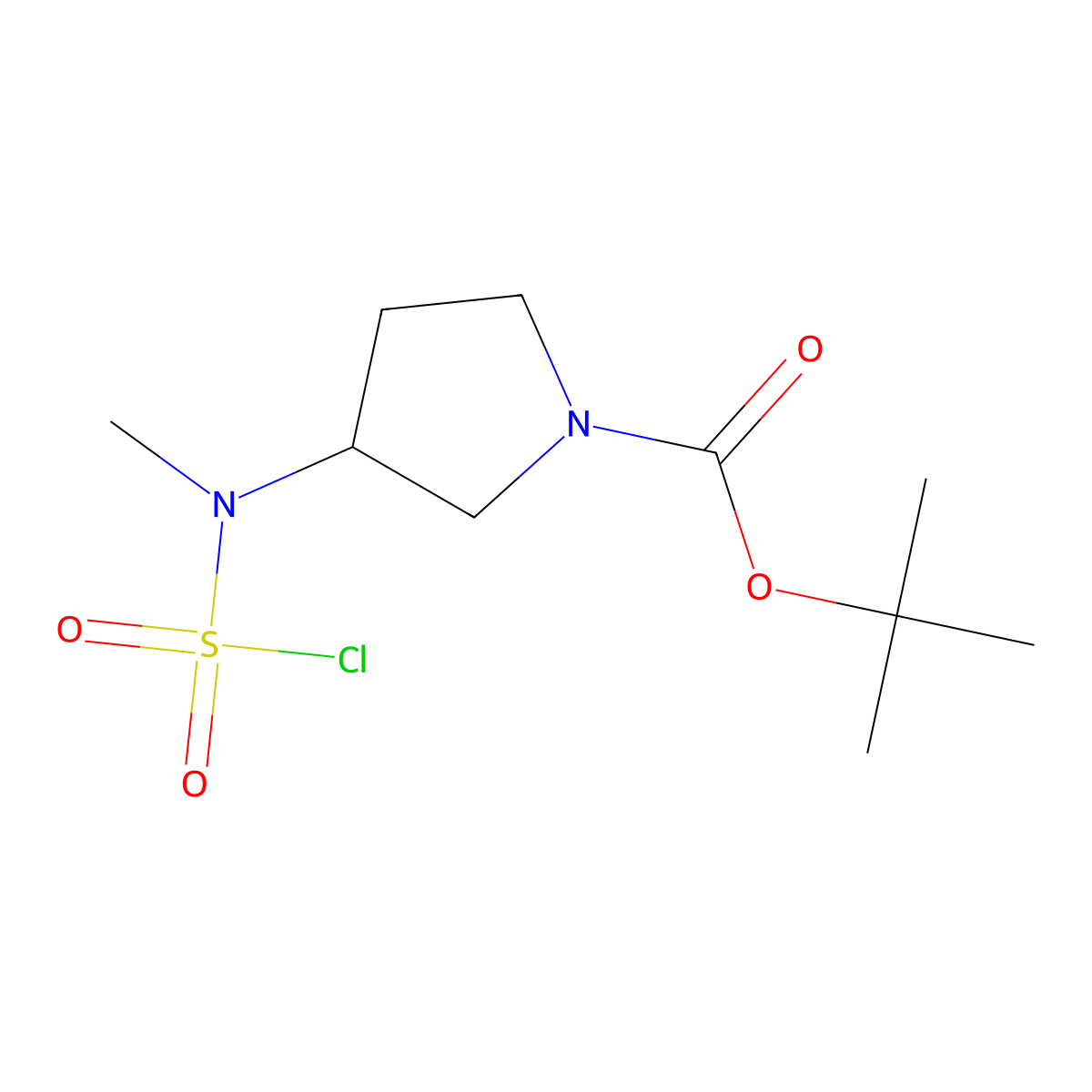 tert-butyl (3S)-3-[(chlorosulfonyl)(methyl)amino]pyrrolidine-1-carboxylate molecular structure, CAS 2839128-50-4