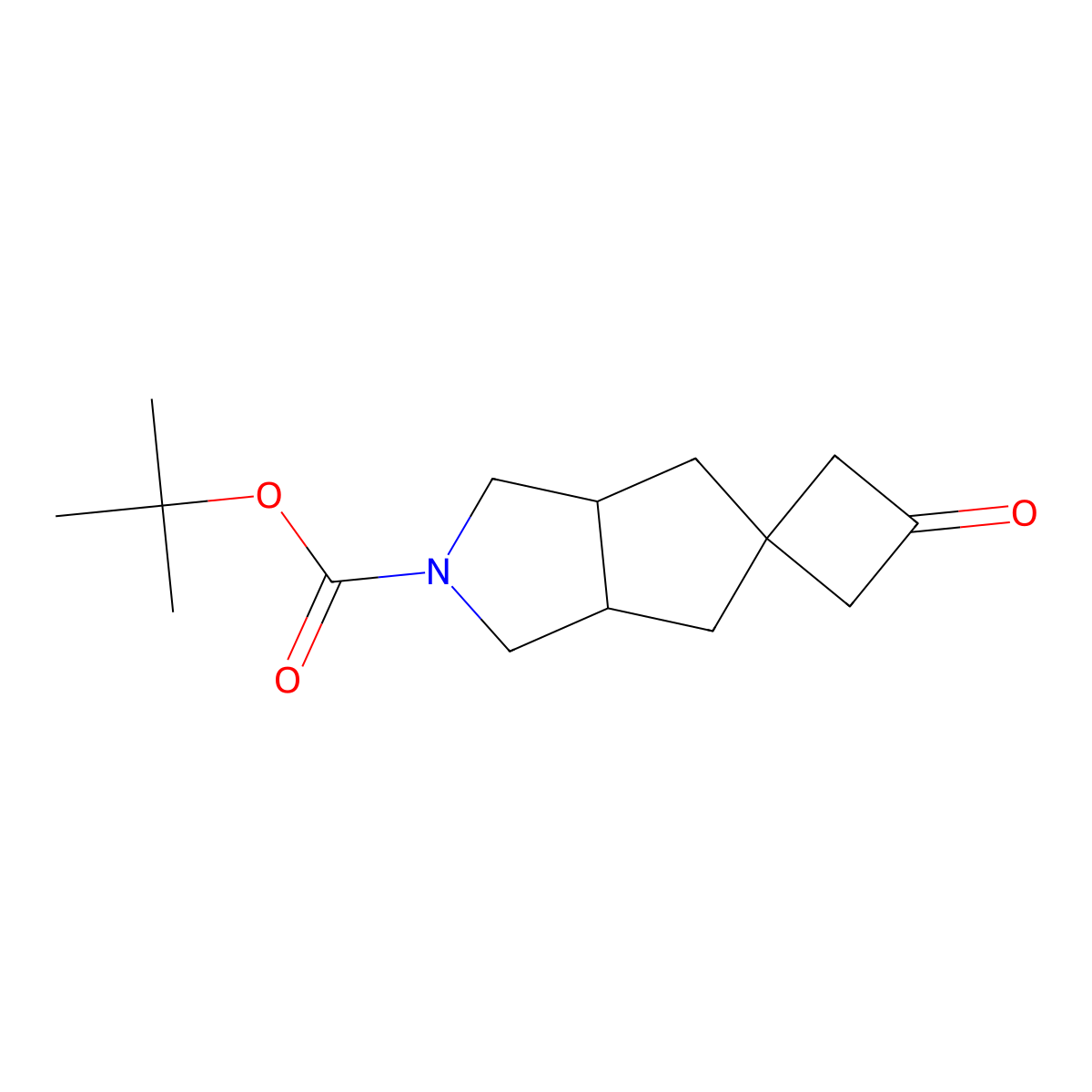 tert-butyl (3'aR,6'aS)-3-oxo-hexahydro-1'H-spiro[cyclobutane-1,5'-cyclopenta[c]pyrrole]-2'-carboxylate molecular structure, CAS 2839128-56-0