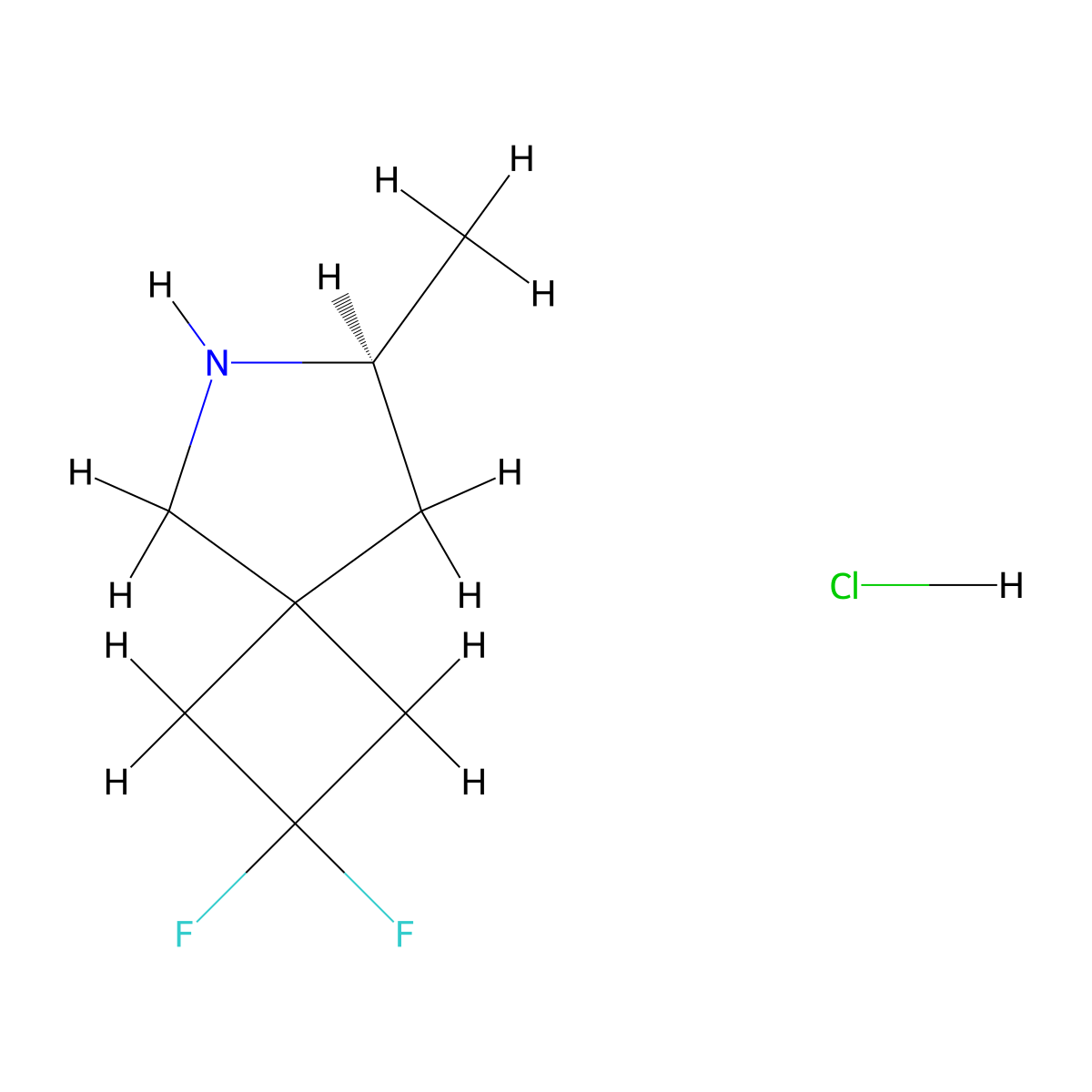 (7S)-2,2-difluoro-7-methyl-6-azaspiro(3.4)octane hydrochloride molecular structure, CAS 2839128-62-8