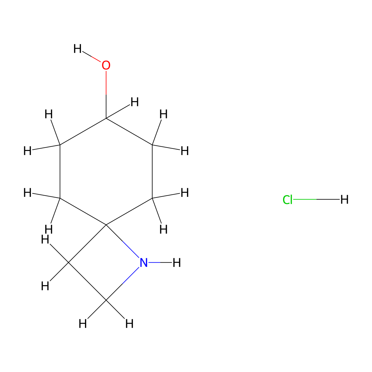 Rac-(4r,7r)-1-azaspiro(3.5)nonan-7-ol hydrochloride molecular structure, CAS 2839128-80-0