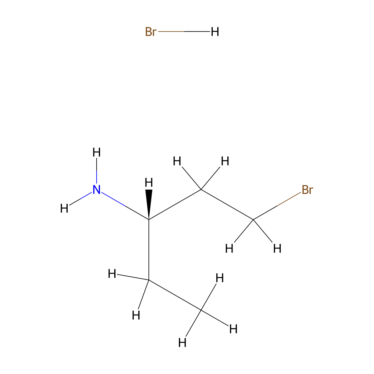 (3S)-1-bromopentan-3-amine hydrobromide molecular structure, CAS 2839128-81-1