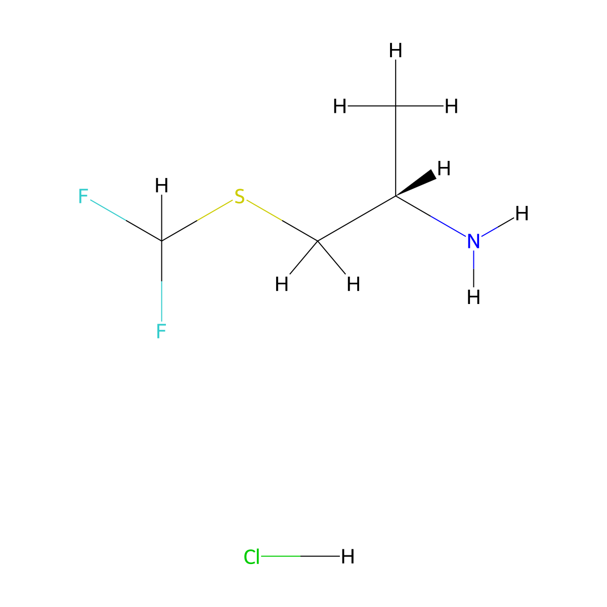 (2S)-1-[(difluoromethyl)sulfanyl]propan-2-amine hydrochloride molecular structure, CAS 2839129-03-0
