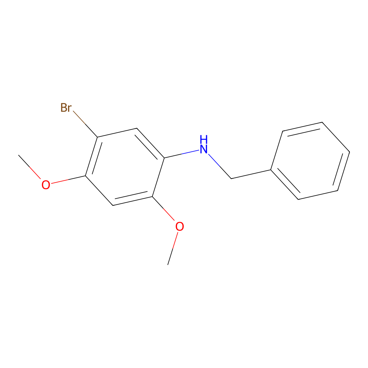 N-benzyl-5-bromo-2,4-dimethoxyaniline molecular structure, CAS 2839138-14-4