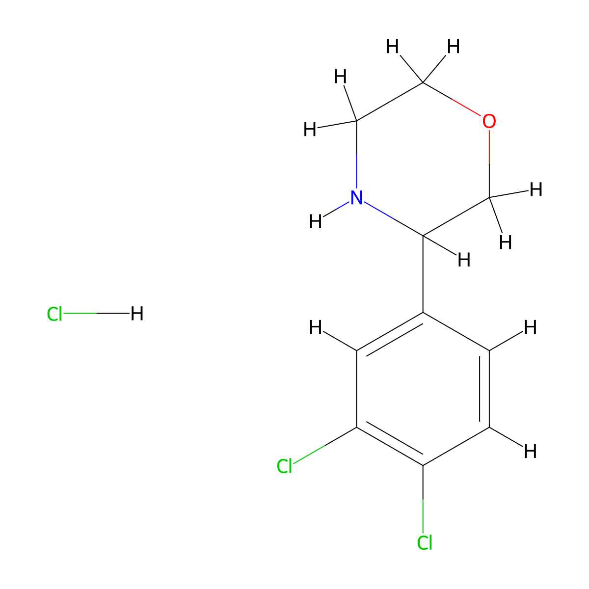 3-(3,4-Dichlorophenyl)morpholinehydrochloride molecular structure, CAS 2839138-15-5