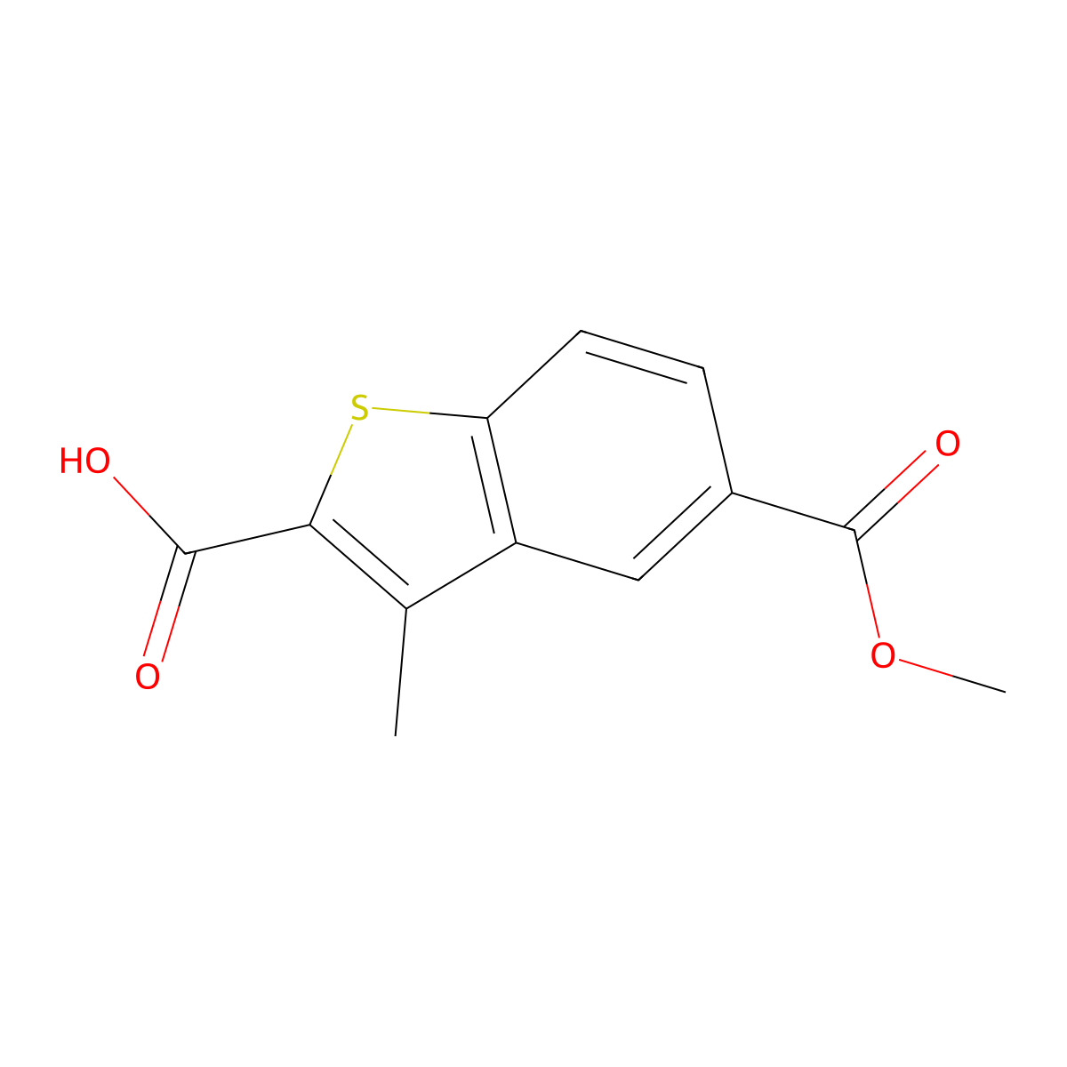 5-(Methoxycarbonyl)-3-methyl-1-benzothiophene-2-carboxylic acid molecular structure, CAS 2839138-16-6