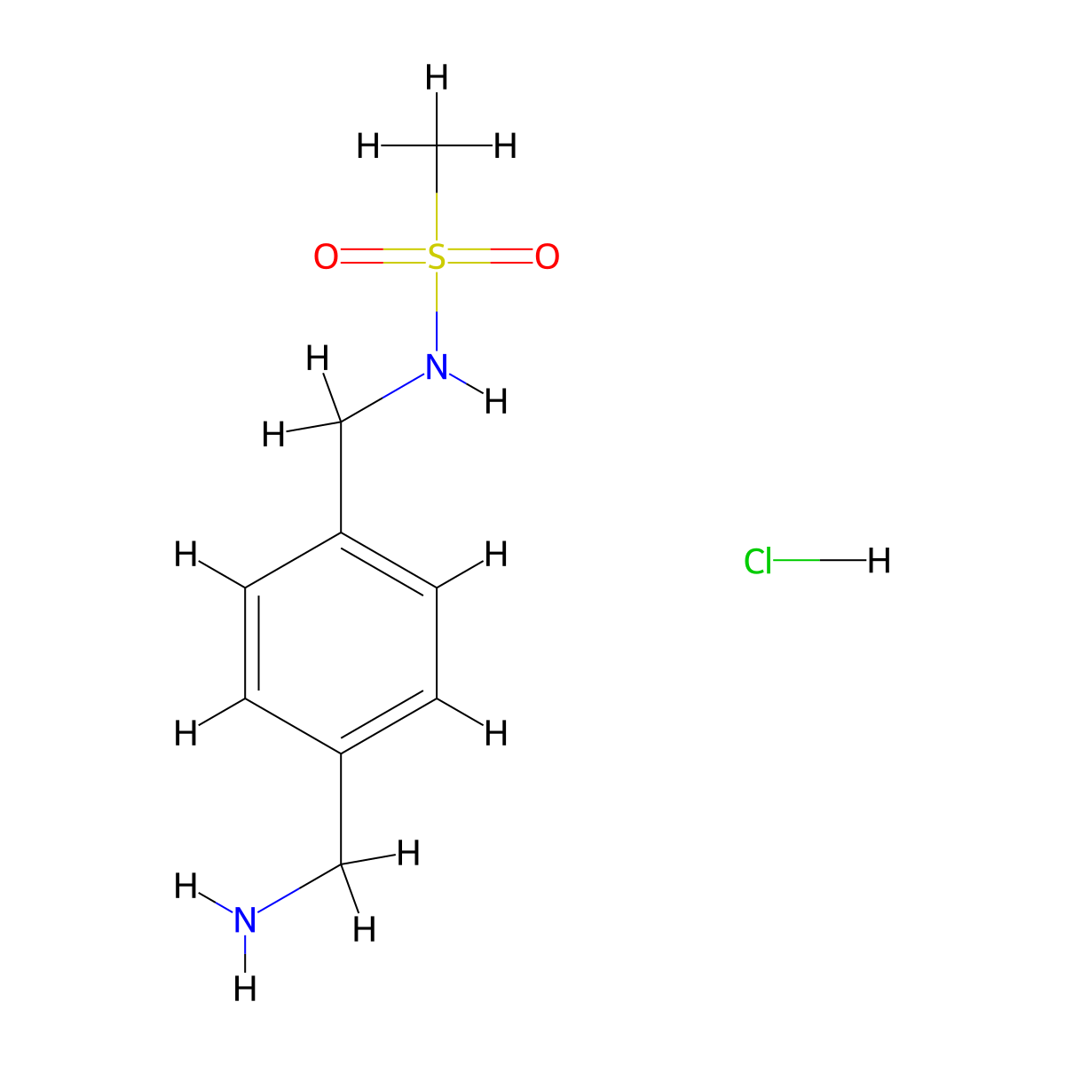 N-{[4-(aminomethyl)phenyl]methyl}methanesulfonamidehydrochloride molecular structure, CAS 2839138-18-8