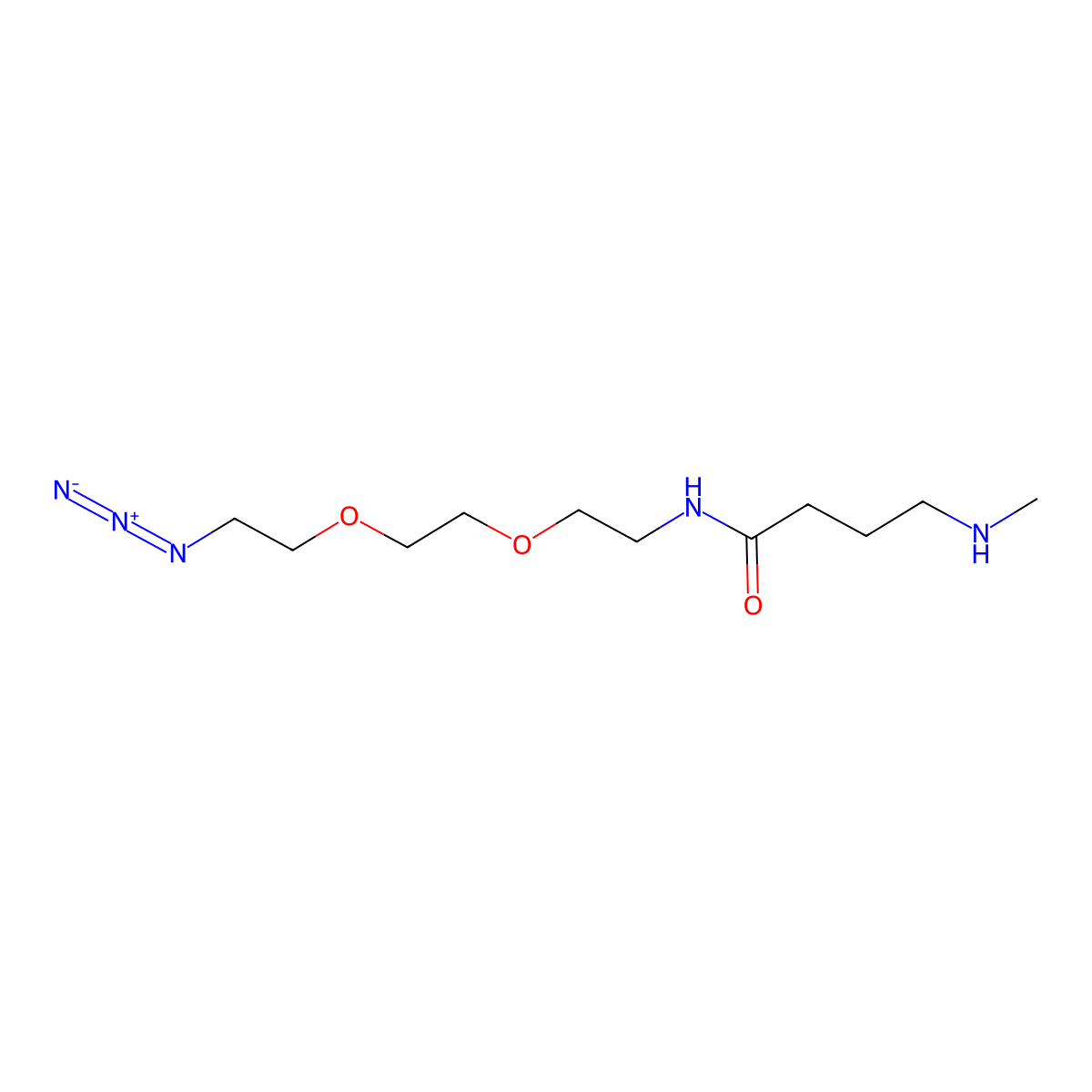 N-{2-[2-(2-azidoethoxy)ethoxy]ethyl}-4-(methylamino)butanamide molecular structure, CAS 2839138-24-6