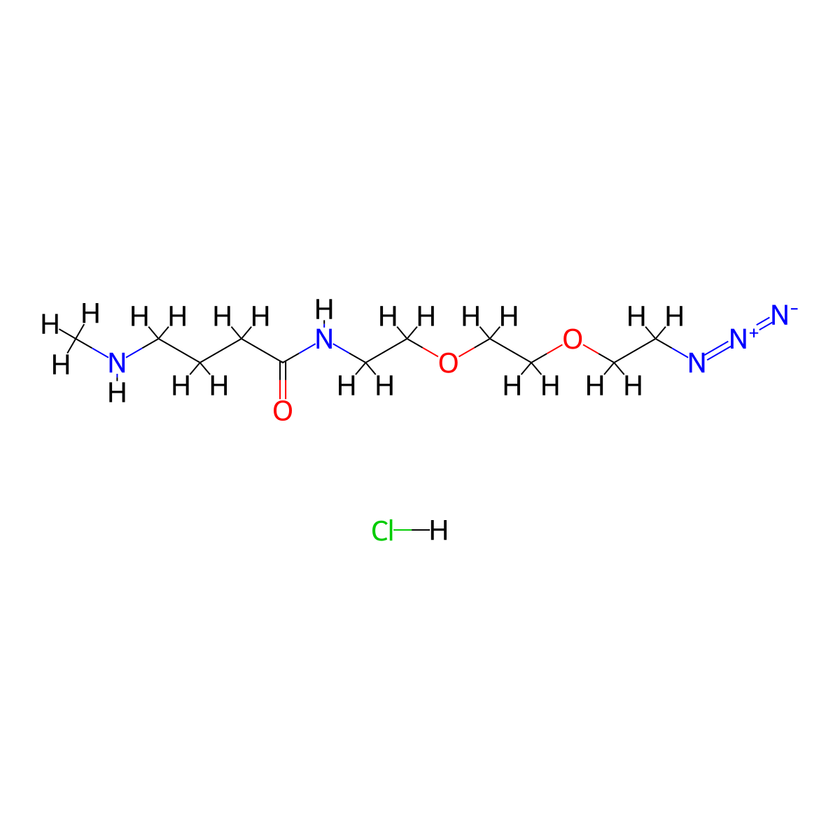 N-{2-[2-(2-azidoethoxy)ethoxy]ethyl}-4-(methylamino)butanamidehydrochloride molecular structure, CAS 2839138-25-7