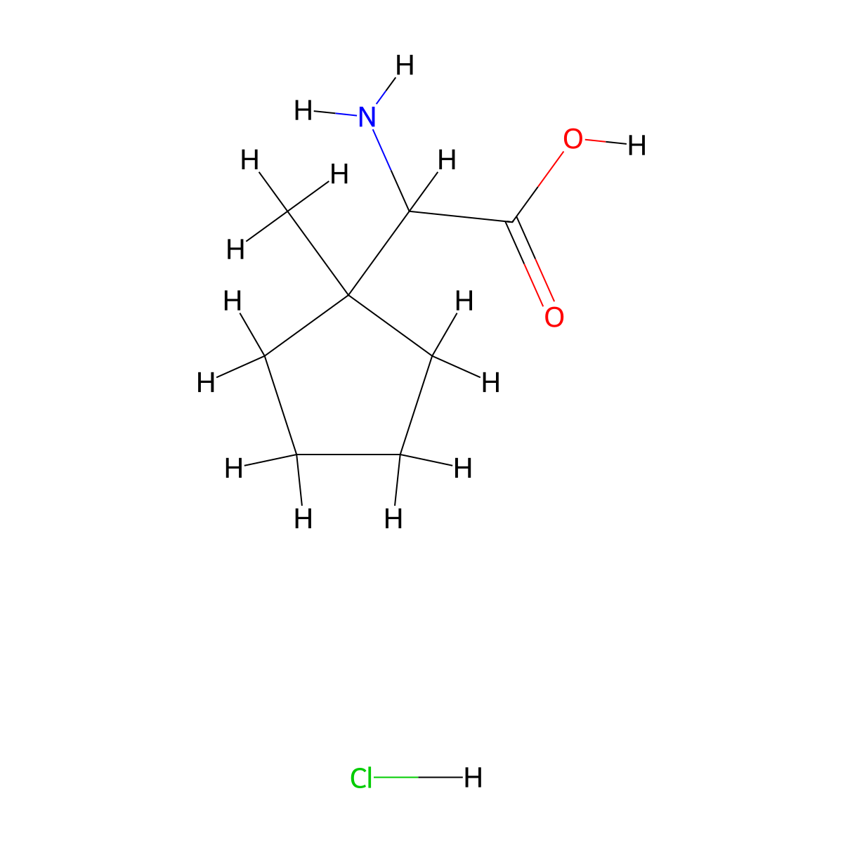 2-Amino-2-(1-methylcyclopentyl)acetic acid hydrochloride molecular structure, CAS 2839138-35-9