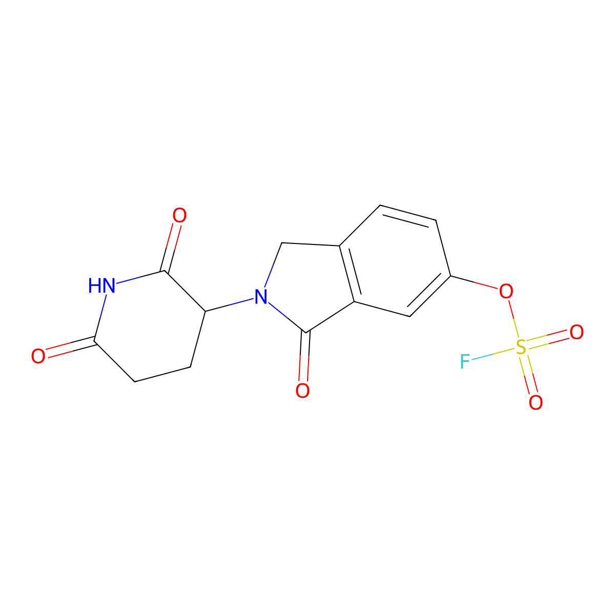 2-(2,6-dioxopiperidin-3-yl)-3-oxo-2,3-dihydro-1H-isoindol-5-yl sulfurofluoridate molecular structure, CAS 2839138-44-0