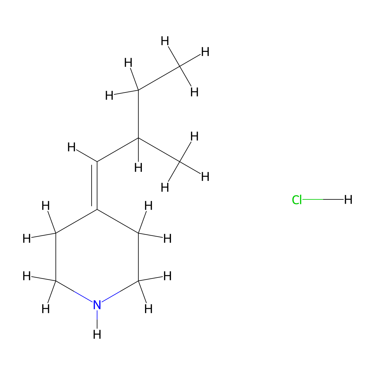 4-(2-Methylbutylidene)piperidine hydrochloride molecular structure, CAS 2839138-45-1