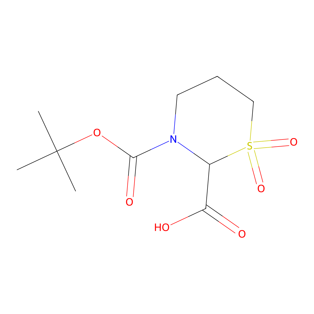3-[(Tert-butoxy)carbonyl]-1,1-dioxo-1lambda6,3-thiazinane-2-carboxylic acid molecular structure, CAS 2839138-46-2