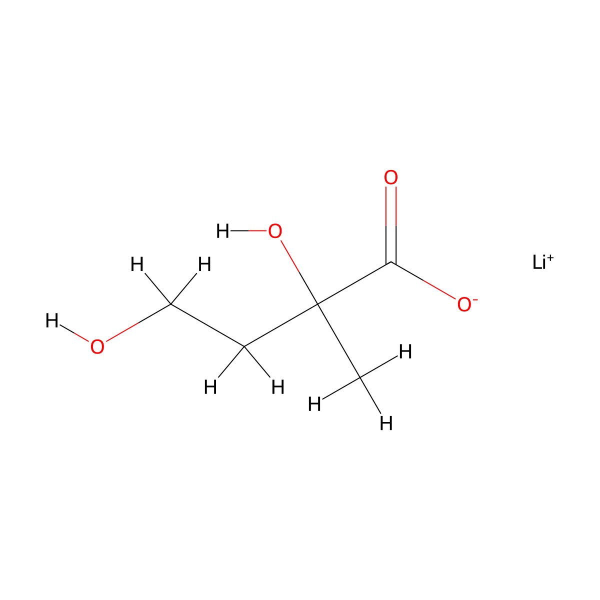 Lithium(1+) 2,4-dihydroxy-2-methylbutanoate molecular structure, CAS 2839138-48-4