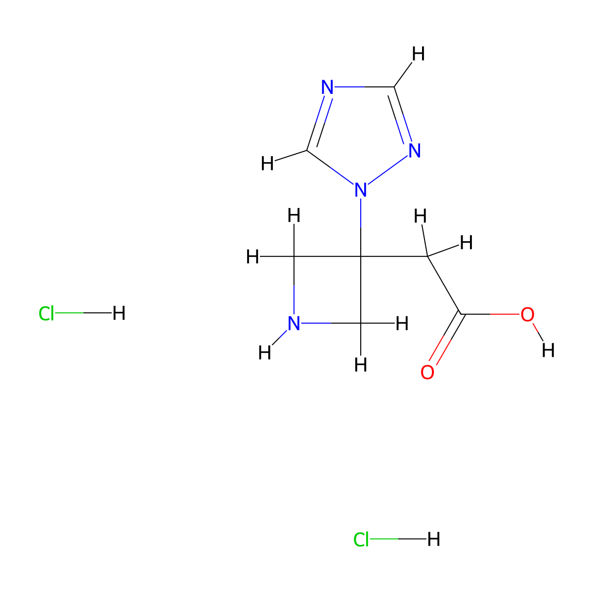2-[3-(1H-1,2,4-triazol-1-yl)azetidin-3-yl]acetic acid dihydrochloride molecular structure, CAS 2839138-51-9