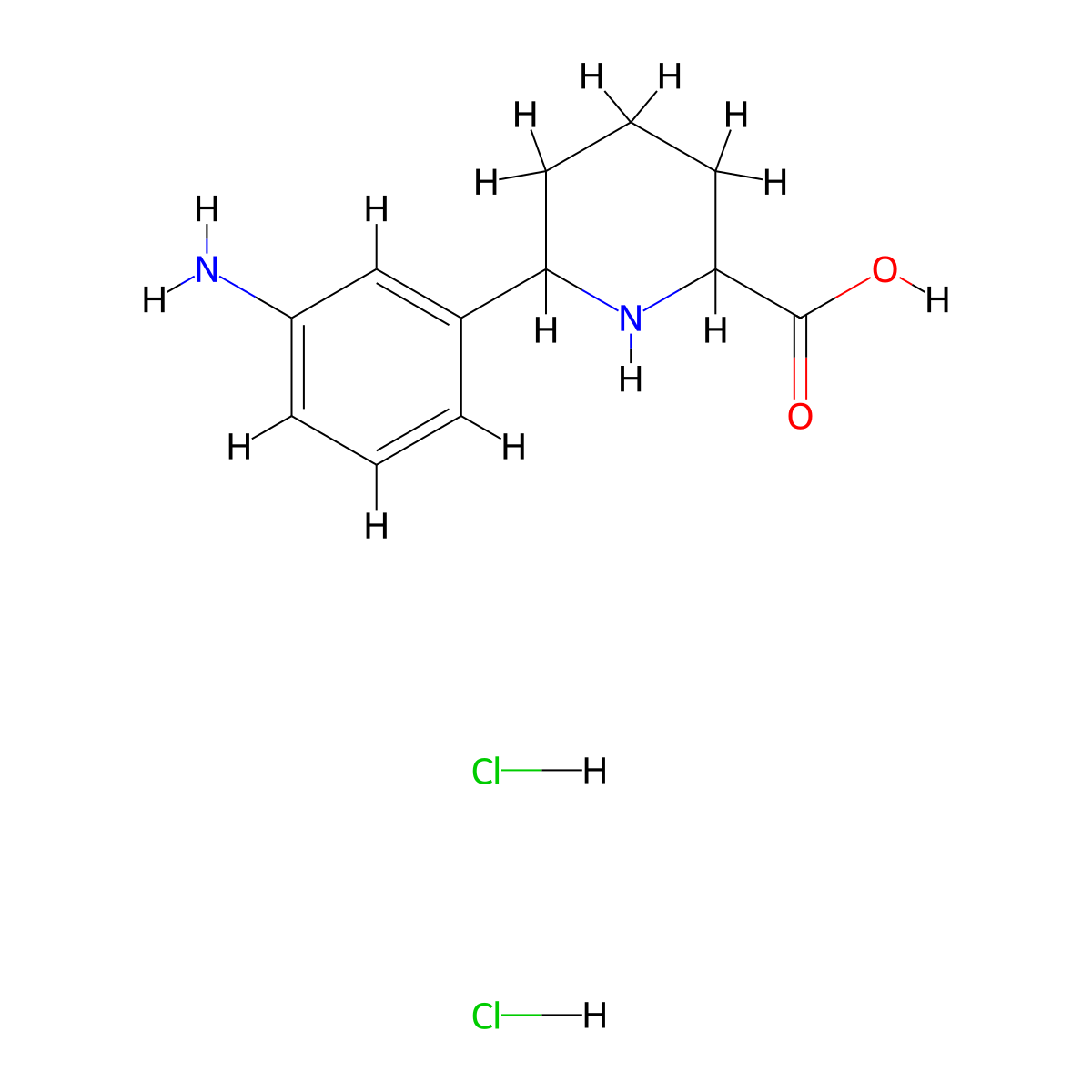6-(3-Aminophenyl)piperidine-2-carboxylic acid dihydrochloride molecular structure, CAS 2839138-52-0