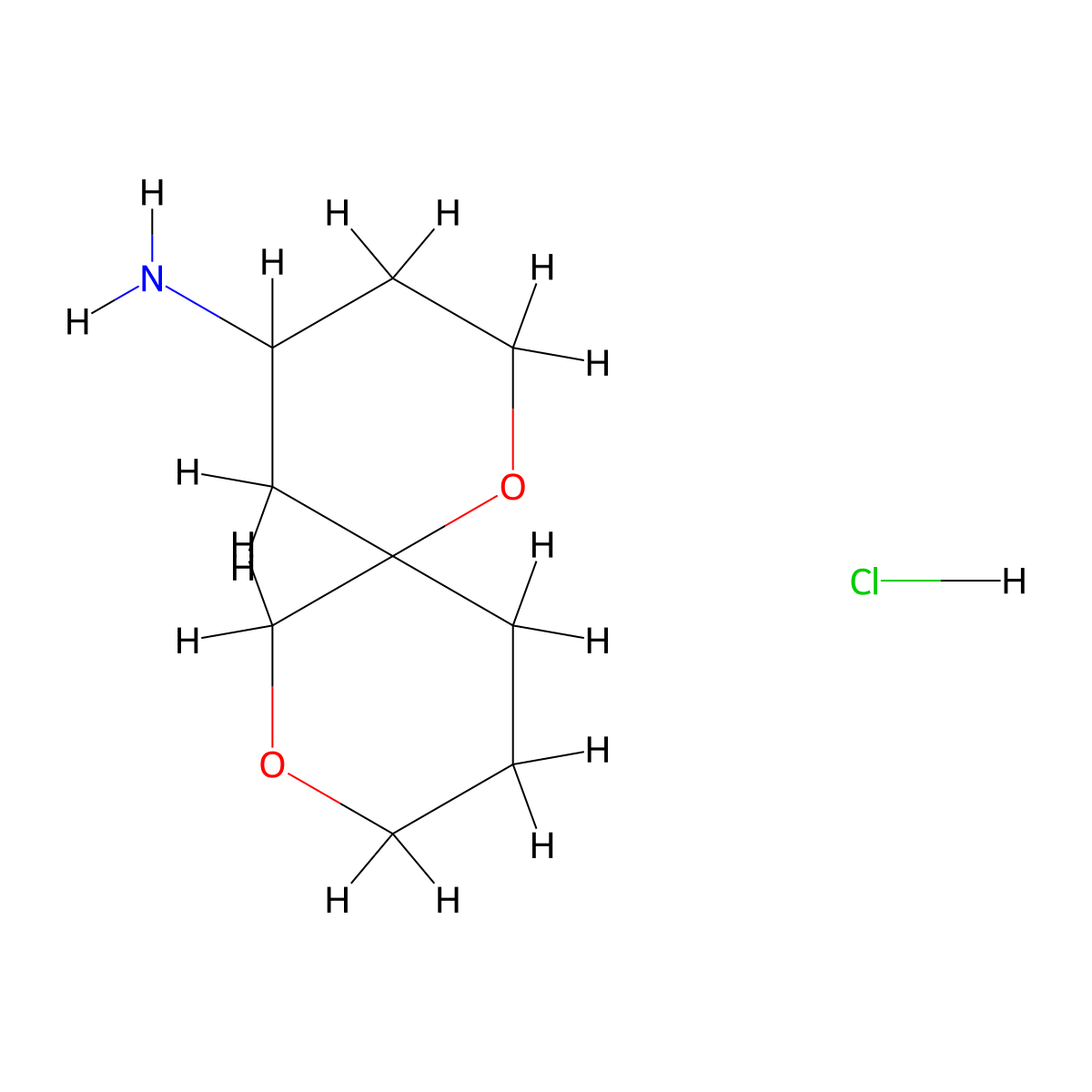 1,8-Dioxaspiro[5.5]undecan-4-amine hydrochloride molecular structure, CAS 2839138-56-4