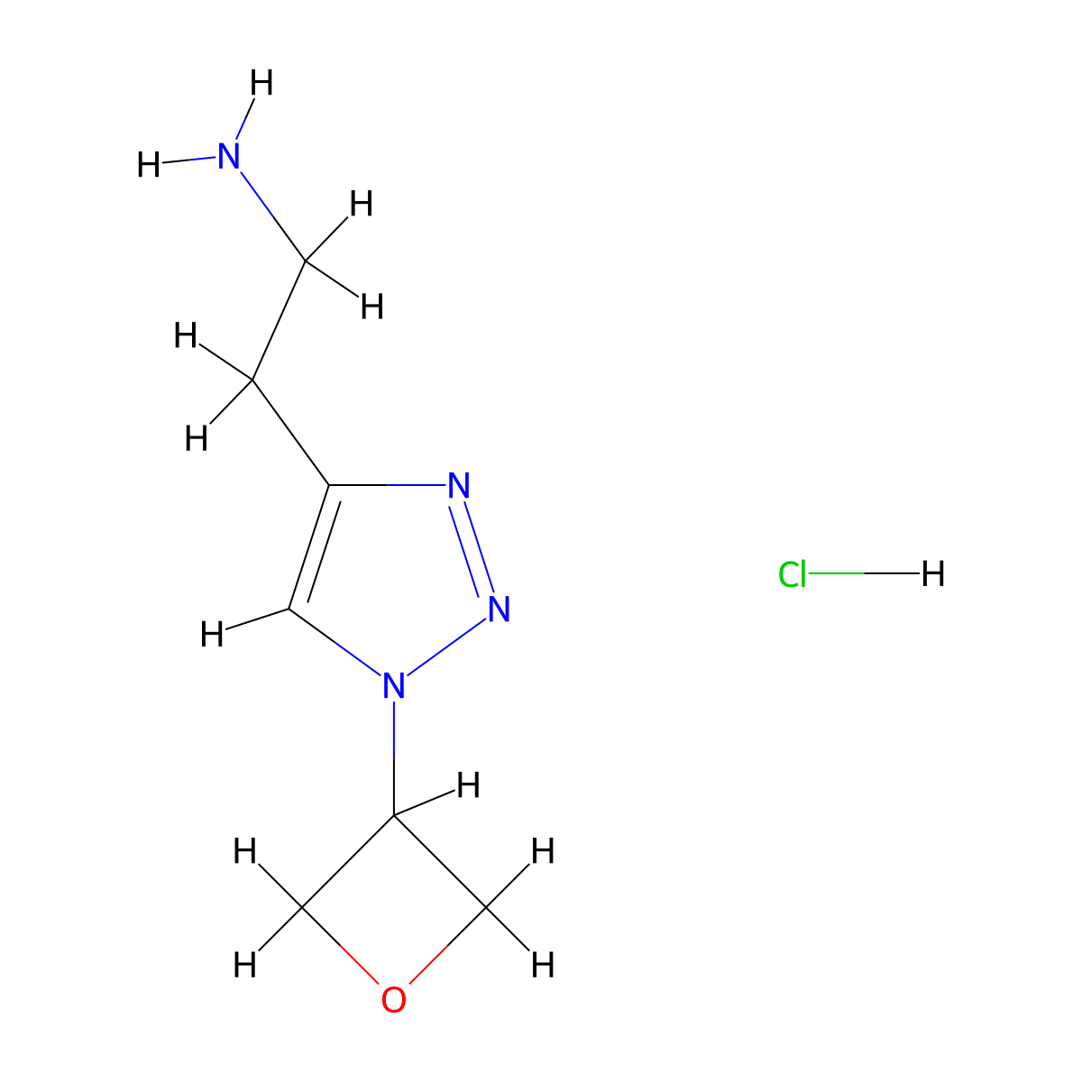 2-[1-(oxetan-3-yl)-1H-1,2,3-triazol-4-yl]ethan-1-amine hydrochloride molecular structure, CAS 2839138-57-5