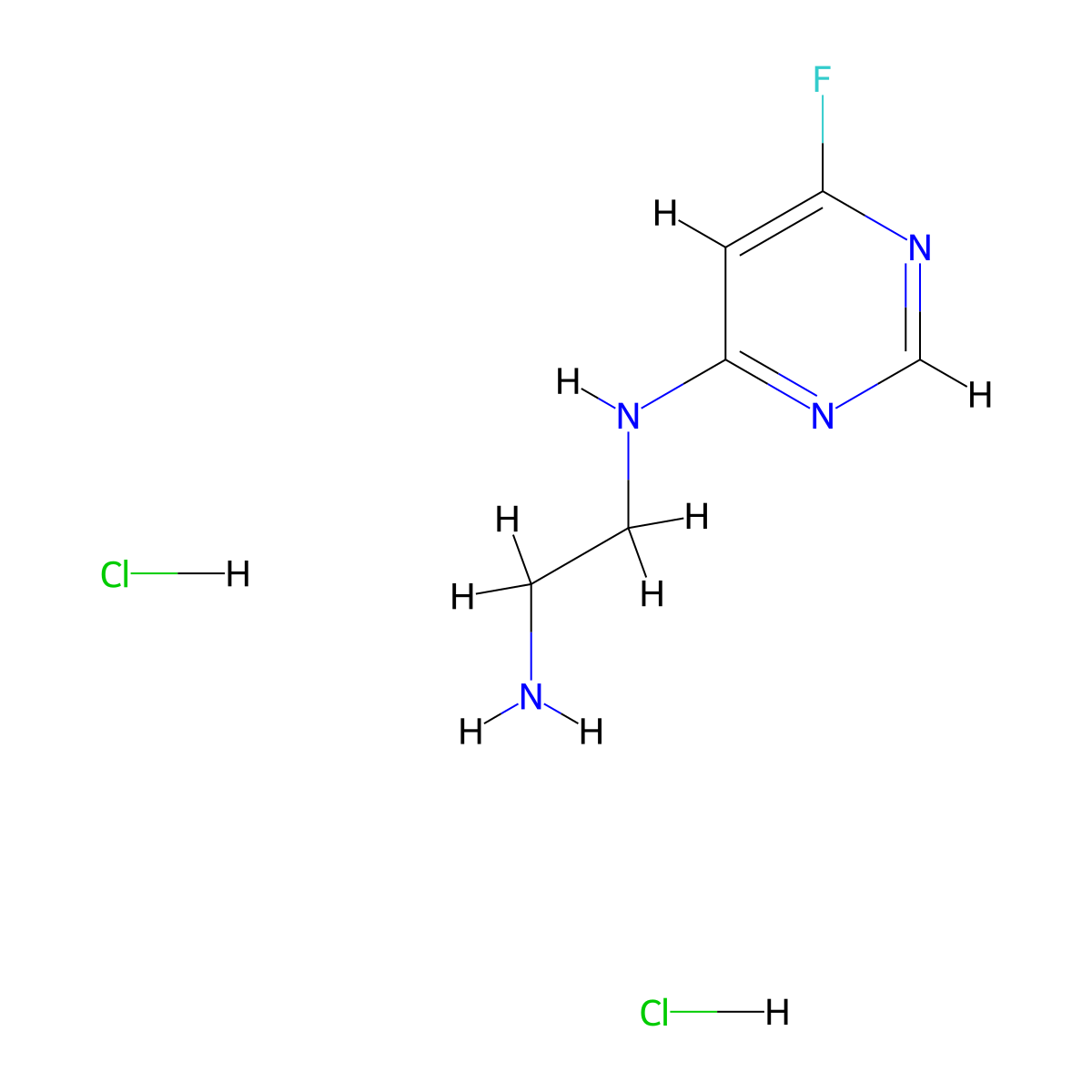 N1-(6-fluoropyrimidin-4-yl)ethane-1,2-diamine dihydrochloride molecular structure, CAS 2839138-58-6