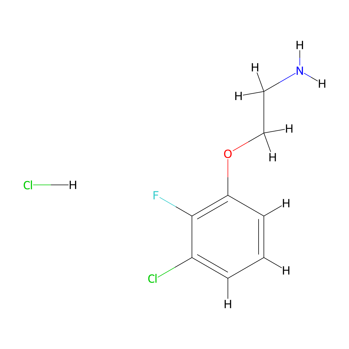 2-(3-Chloro-2-fluorophenoxy)ethan-1-amine hydrochloride molecular structure, CAS 2839138-61-1